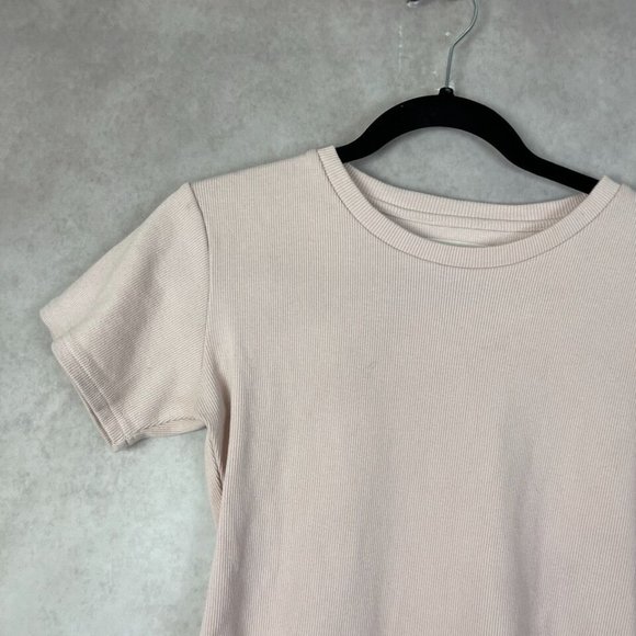 Summi Summi Ribbed T-Shirt Short Sleeve Bodysuit Size XS Light Pink - Picture 3 of 8